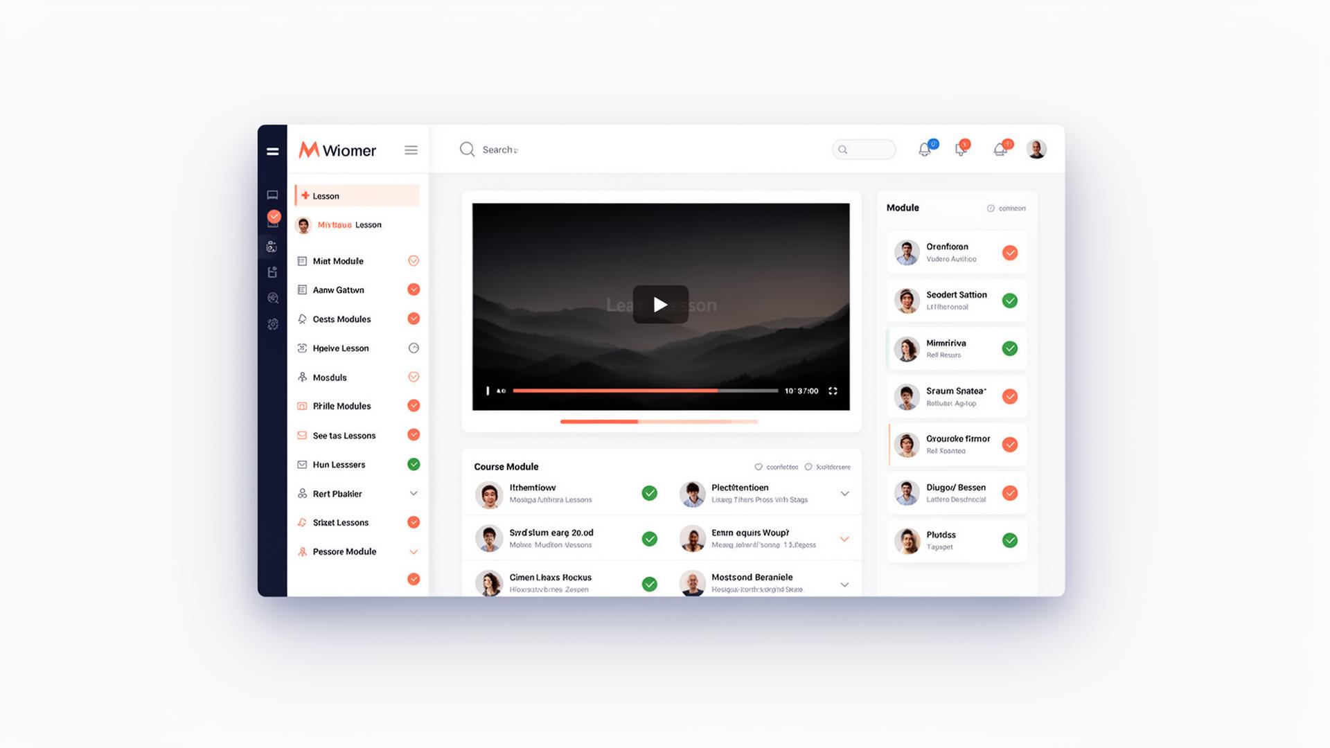 Pathwise course dashboard with structured modules and progress tracking